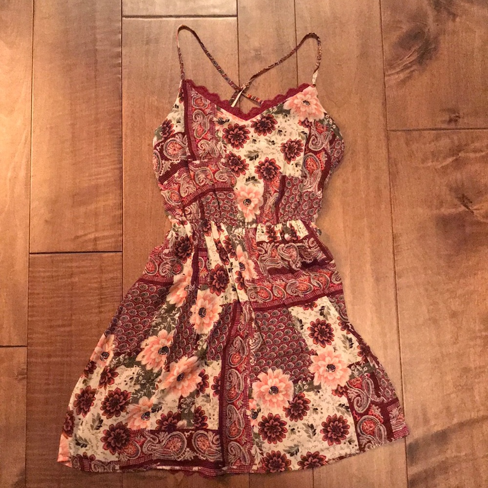 Hollister red floral dress